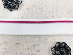 Подвязы трикотажные, ш. 3,5 см, L 126 см, белый с розовым