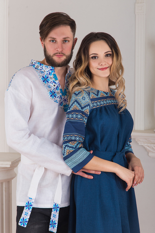 платье Каспийское и рубаха Северная в русском стиле