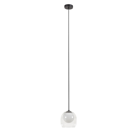 Подвесной светильник Belkis из стекла и металла в черной отделке