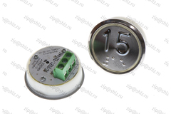 Кнопка (кнопочный модуль) EA2406S-D-R "15 этаж", круглая, динамическая красная подсветка, Брайль