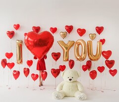 Набор гелиевых шаров I Love You