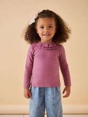 Лонгслив с воротником для девочки Next 168-356, Фиолетовый