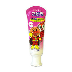 Зубная паста детская, Lion Япония, Toothpaste for kids, с фтором, с первых зубов, Клубника, 40 г