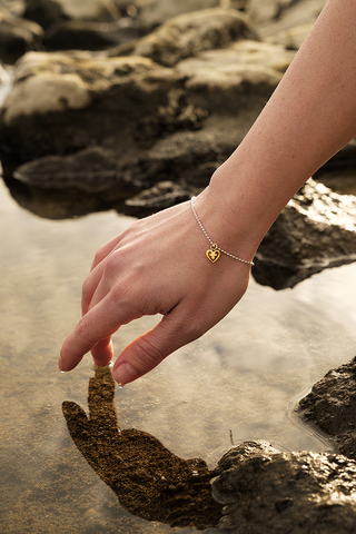 Браслет СЕРДЕЧКО биколор