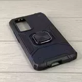 Противоударный чехол Strong Armour Case с кольцом для Xiaomi Poco M3 Pro (Синий)