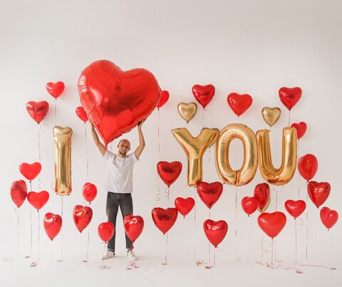 Набор гелиевых шаров I Love You