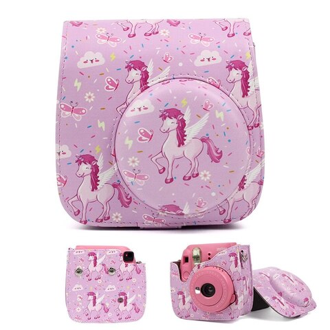 İnstax fotoaparat üzlüyü \ Instant Camera Case Mini 8, 9, 11  Unicorn pink