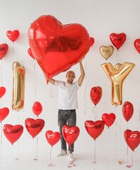 Набор гелиевых шаров I Love You