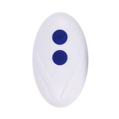 Синее эрекционное виброкольцо с клиторальной подушечкой и пультом ДУ Adjustable Fun Ring - 
