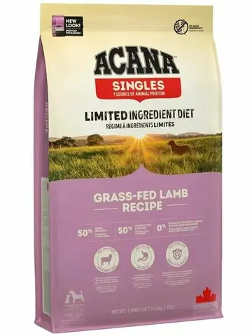 11,4кг Корм ACANA DOG GRASS-FED LAMB беззерновой для взрослых собак и щенков с Ягненком