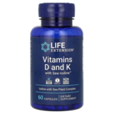 Витамины D и К с йодом, Vitamins D and K with Sea-Iodine, Life Extension, 60 капсул 1
