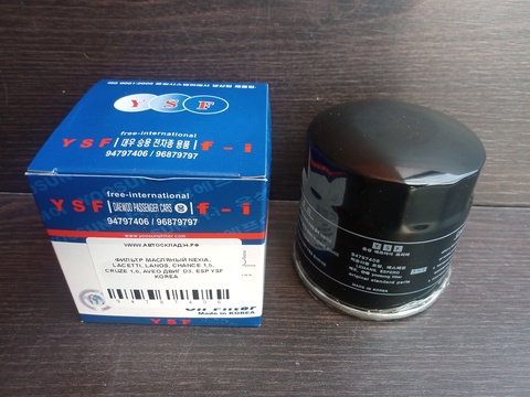 ФИЛЬТР МАСЛЯНЫЙ NEXIA, LACETTI, LANOS, CHANCE 1,5, CRUZE 1,6, AVEO ДВИГ D3, ESP YSF KOREA