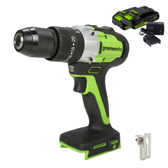 Дрель-шуруповерт ударная Greenworks GD24DD60K2 24V (60Нм) аккумуляторная, с АКБ 2×2 А/ч и ЗУ