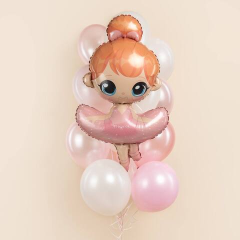 Связка гелиевых шаров нежная Балерина