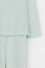 пижама  для девочки  К 1618-1/голубая дымка,летние листья