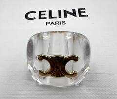 Крупное кольцо печатка из акрила CELINE lux