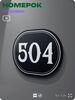 Номерок на дверь квартиры 504, для кабинета, офиса, шильдик 9 х 7 см, черный, Айдентика Технолоджи