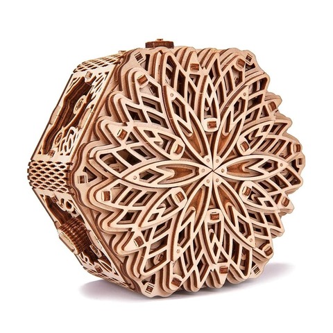 Таинственный цветок от WoodTrick - Сборная модель музыкальной шкатулки, деревянный конструктор, 3D пазл