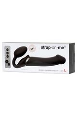 Черный безремневой вибрострапон Vibrating Bendable Strap-On L - 
