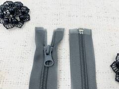 Молния спираль Т5, L 60 см, серый