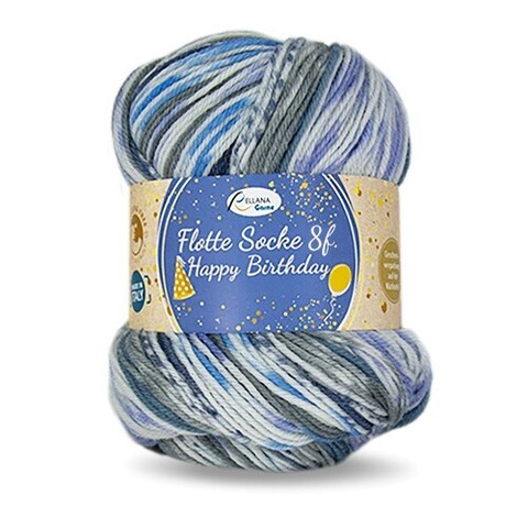 Rellana Flotte Socke Happy Birthday 8-ply 8080