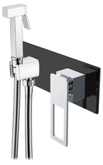 Boheme Q 147-BCR Гигиеническая лейка со смесителем, цвет: чёрный,хром фото