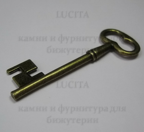 Подвеска "Ключик" (цвет - античная бронза) 58х20 мм ()