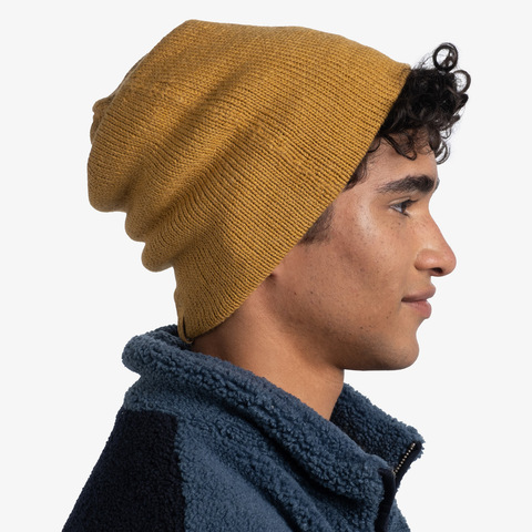 Картинка шапка вязаная Buff Hat Knitted Jarn Ocher - 5