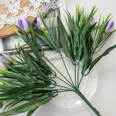 Крокусы-подснежники искусственные, Светло-фиолетовые, 34 см, около 18 бутонов в наборе, набор 2 букета.