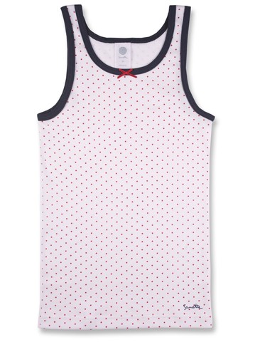 Белая майка в горошек Sanetta