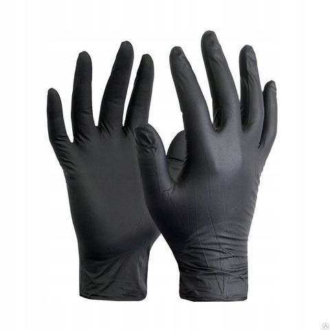 Перчатки нитриловые М (черные) 14462