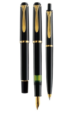 Ручка перьевая Pelikan Elegance Classic M150 Black GT, F (993535)