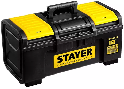 Ящик с органайзером STAYER Professional 38167-19, 48x27x24 см, 19'' , черный/желтый