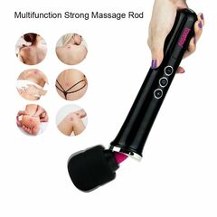 Черный вибростимулятор Training Master Ultra Powerful Rechargeable Body Wand - 30,5 см. - 