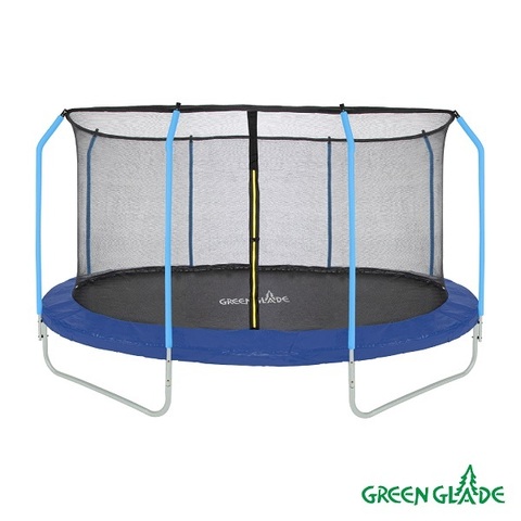 Батут Green Glade с сеткой 12-футовый, 4 ножки, 8 стоек, 360х250см