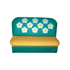 Диван детский "Аппликация" Цветочки зелено-желтый