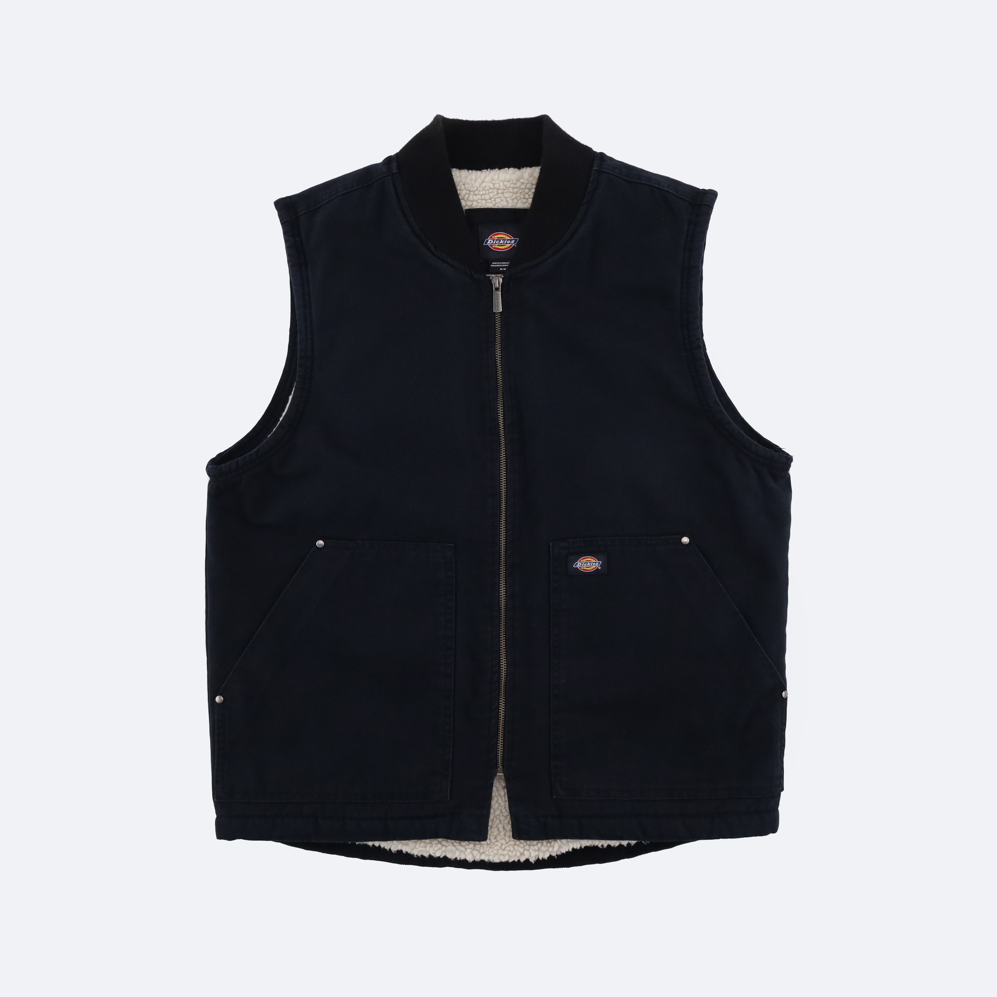 Dickies Duck High Pile Fleece Lined Vest stonewashed black