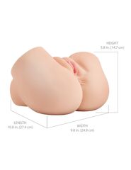 Телесный мастурбатор-полуторс с вибрацией и эффектом всасывания Back That Ass Up - 