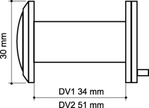 Глазок дверной, Armadillo (Армадилло) пластиковая оптика DV2, 16/55х85 CP Хром