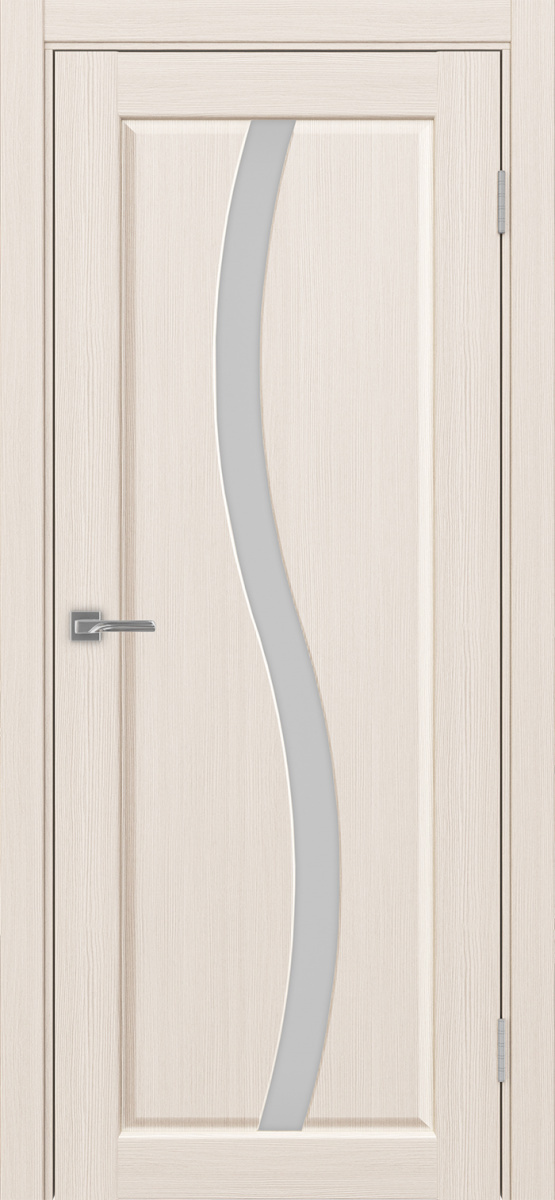 Дверь межкомнатная Оптима Порте Сицилия 731.121, цвет перламутровый ясень, экошпон, стекло мателюкс