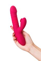 Розовый виброкролик Seri с функцией Up&Down - 22 см. - 