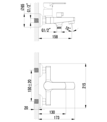 Смеситель для ванны с коротким изливом LEMARK plus GRACE – LM1512C