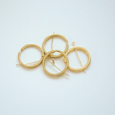 Соединительное кольцо плоское, 30мм, золотое