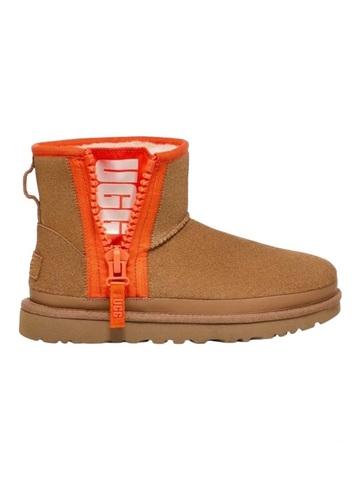 Ugg Classic Mini Zipper Tape Logo Boot - CHESTNUT