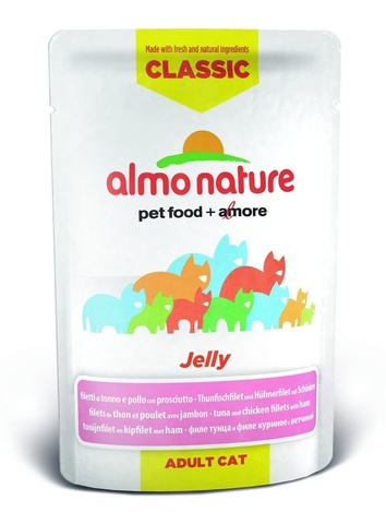 Паучи Almo Nature Classic Nature Jelly - Tuna, Chicken and Ham