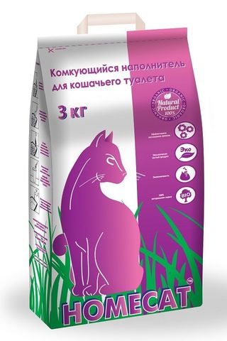 Homecat Комкующийся наполнитель 3 кг