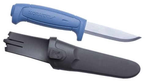 Нож Morakniv Basic 546 стальной разделочный, лезвие: 91 mm, прямая заточка, синий/черный (12241)