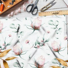 Ткань кулирная гладь акварельный клевер