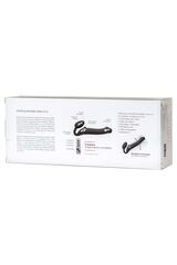 Черный безремневой вибрострапон Vibrating Bendable Strap-On L - 