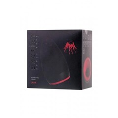 Мастурбатор мужской Toyfa Erotist Lava, перезаряжаемый с подогревом, силикон, черный, 13 см